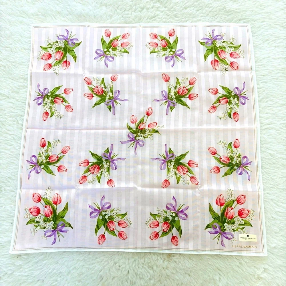 Pierre Balmain Paris Square Cotton Bandanna/Scarf size 20”x20”